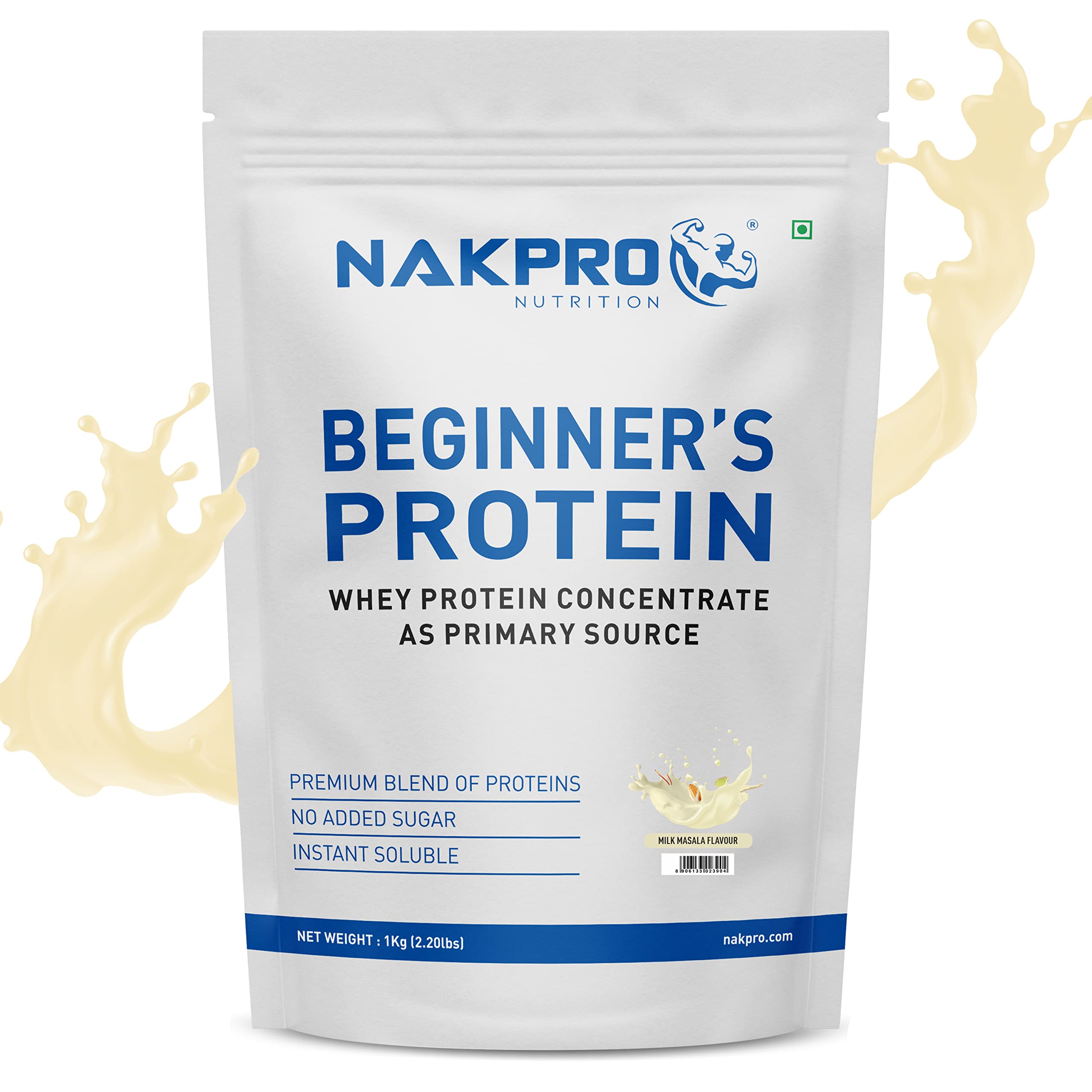 NAKPRO Beginners Whey Protein Concentrate | 13.27g Protein, 2.94g BCAA, 125Kcal Energy Whey Protein Powder (1 Kg, Milk Masala) (B09PBFV6KN) Amazon Price History, Amazon Price Tracker