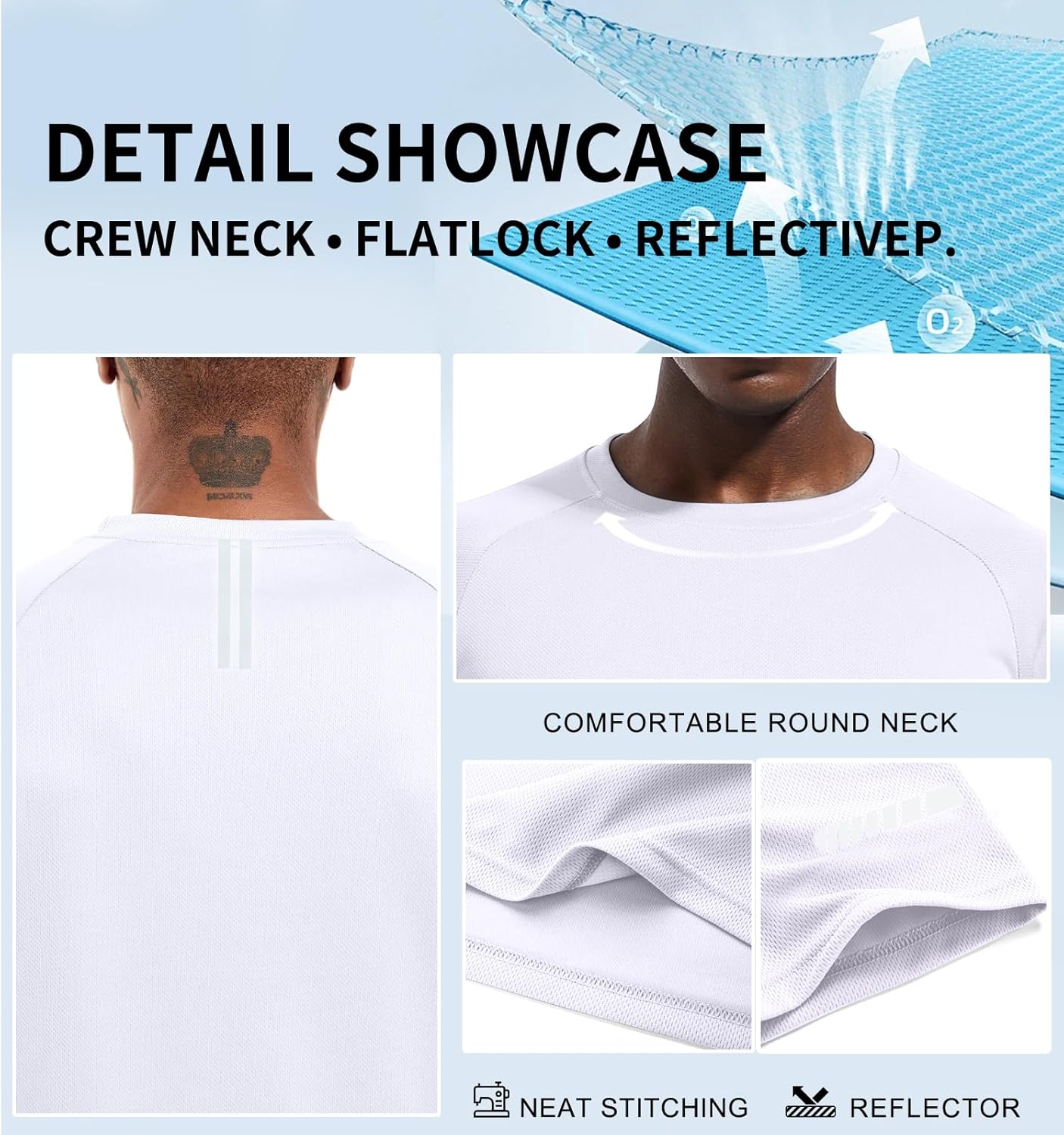 Holure Men's Quick-Dry Sportswear T-Shirts,4/6 Pack Moisture Wicking Gym Tops for Training & Workout,Short Sleeve Tees