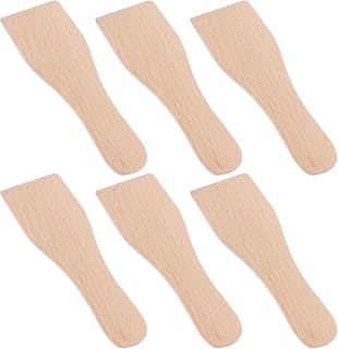 STOBAZA 6Pcs Multi-purpose Wooden Scraper High Temperature Resistant Non-stick Spatulas for Stir-fry Braising Spreading Jam and Butter Practical Kitchen Cooking Utensils with Fine
