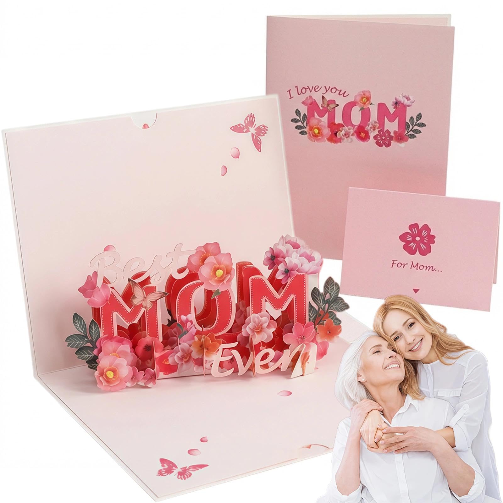 Mothers Day Card, 3D Pop Up Greeting Card for Mum, Thoughtful Birthday Gift from Daughter & Son, Includes Envelope & Note Tag, Special Greeting Card for Mom, Wife & All Women