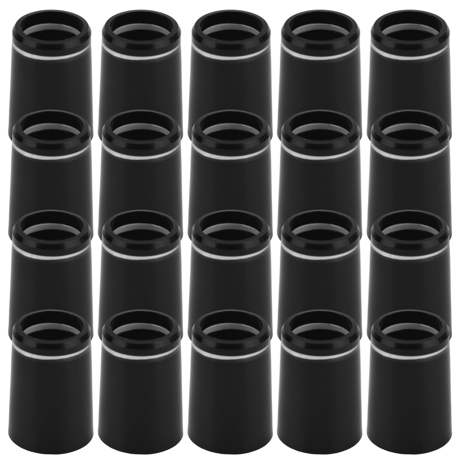 lasuroa 10pcs 370 Golf Tapered Ferrules, Black Golf Club Shaft Ferrules with Single Silver Ring Golfing Shaft Accessories for All Iron Shafts