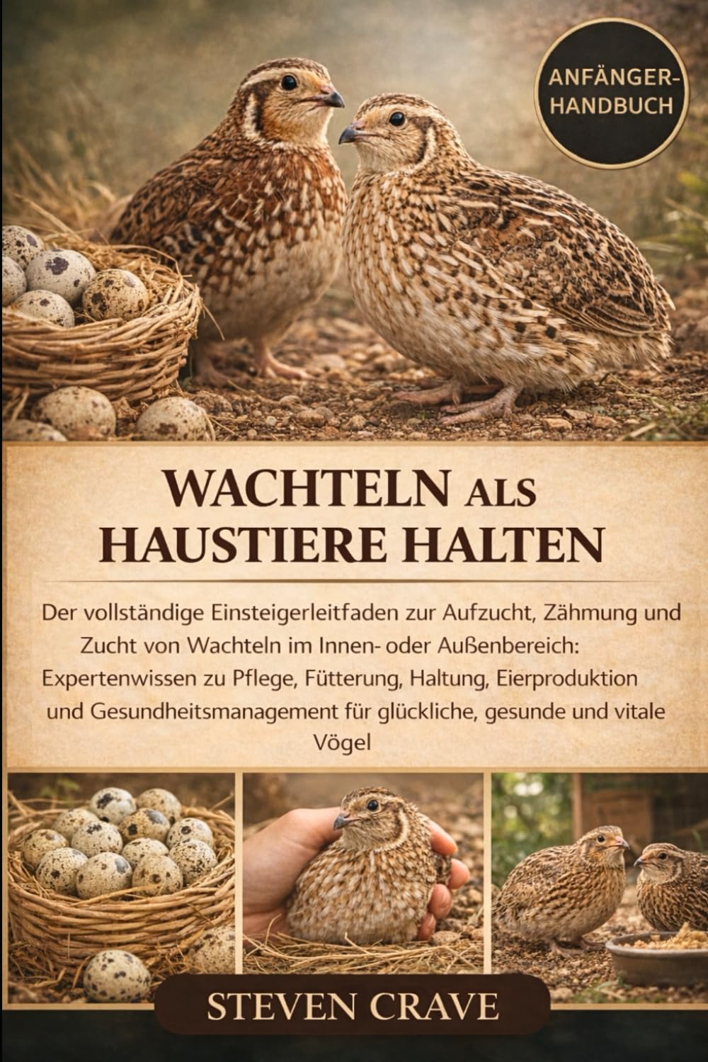 WACHTELN ALS HAUSTIERE HALTEN: Der vollständige Einsteigerleitfaden zur Aufzucht, Zähmung und Zucht von Wachteln im Innen- oder Außenbereich: ... und Gesundheitsmanagement für glückliche