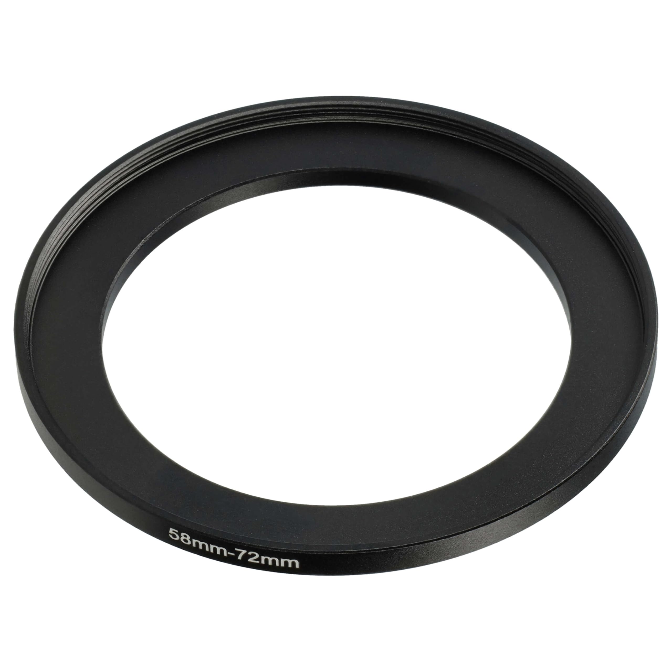 vhbw Bague d'adaptation de Filtre Step-Up de 58 mm vers 72 mm pour Objectif d'appareil Photo - Adaptateur, métal, Noir