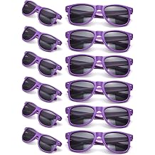 SUNOVELTIES 12 Pack Neon Colors Sunglasses Classic Retro Party Favors Sunglasses for Unisex Adult
