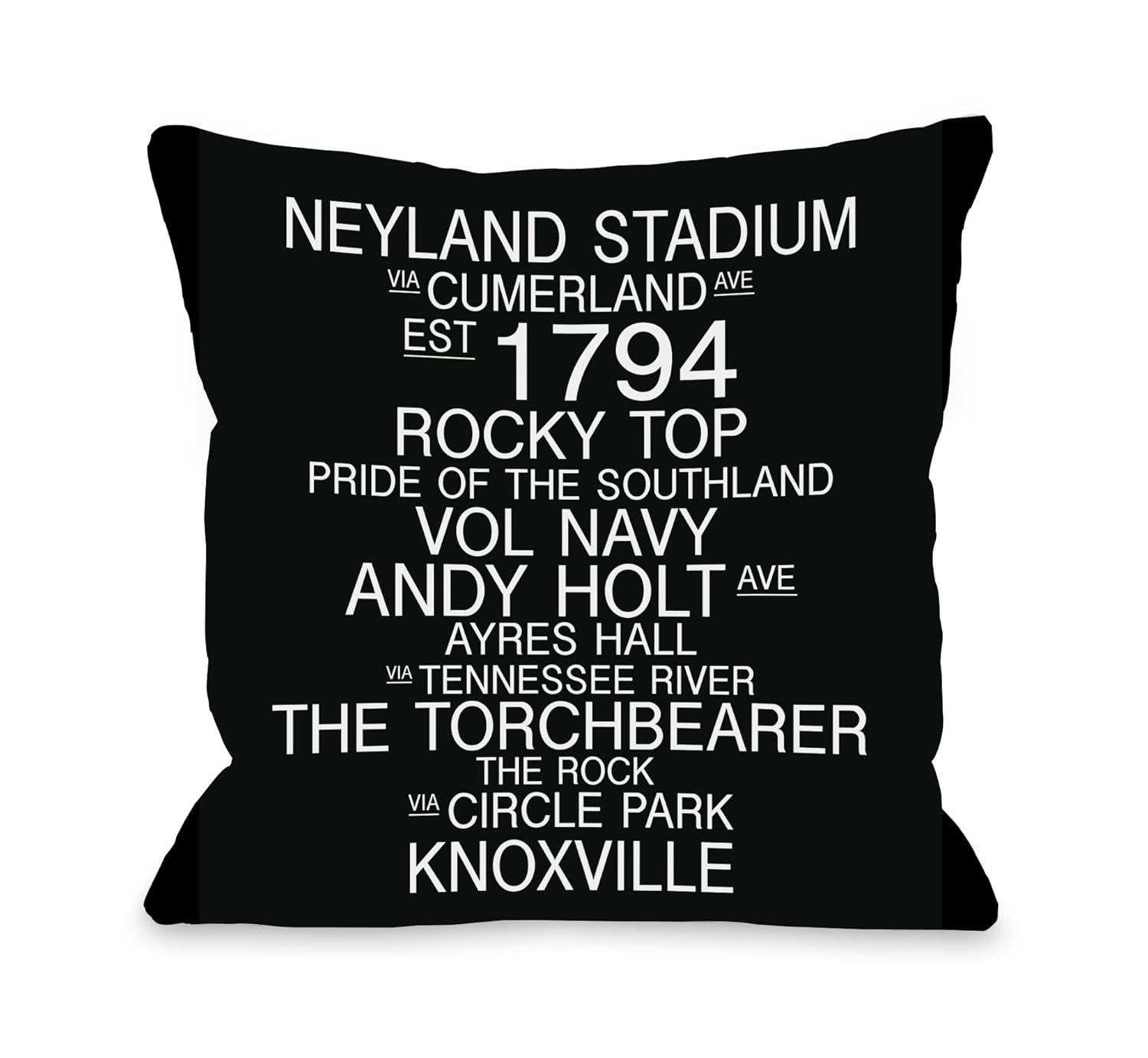 Bentin Home Decor Knoxville, Tennessee Landmarks Throw Pillow Cover by