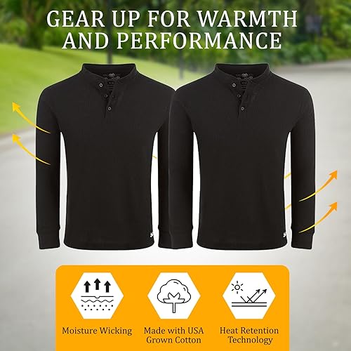 Miniatura 5 de BROOKLYN'S BEST Men's Long Sleeve T Shirt - 2 Pack Mens Thermal Long Sleeve Shirt - Ultra Soft Long John Shirts for Men