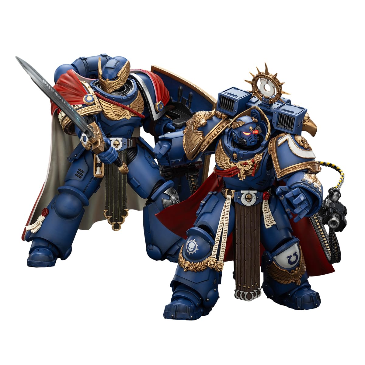 JOYTOY Warhammer 40K Action Figure SpaceMarine Ultramarines Marneus Calgar, Chapter Master and Victrix Honour Guard with Storm Shield and Power Sword — image 1