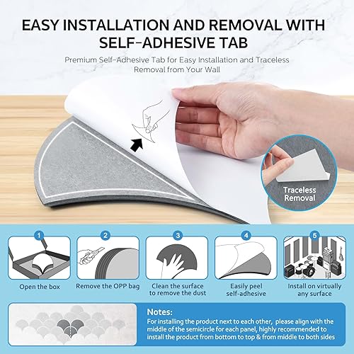 Miniatura 5 de Paquete de 20 paneles de espuma acústica autoadhesivos paneles de pared insonorizados de 12 x 11 x 04 pulgadas paneles de absorción de sonido