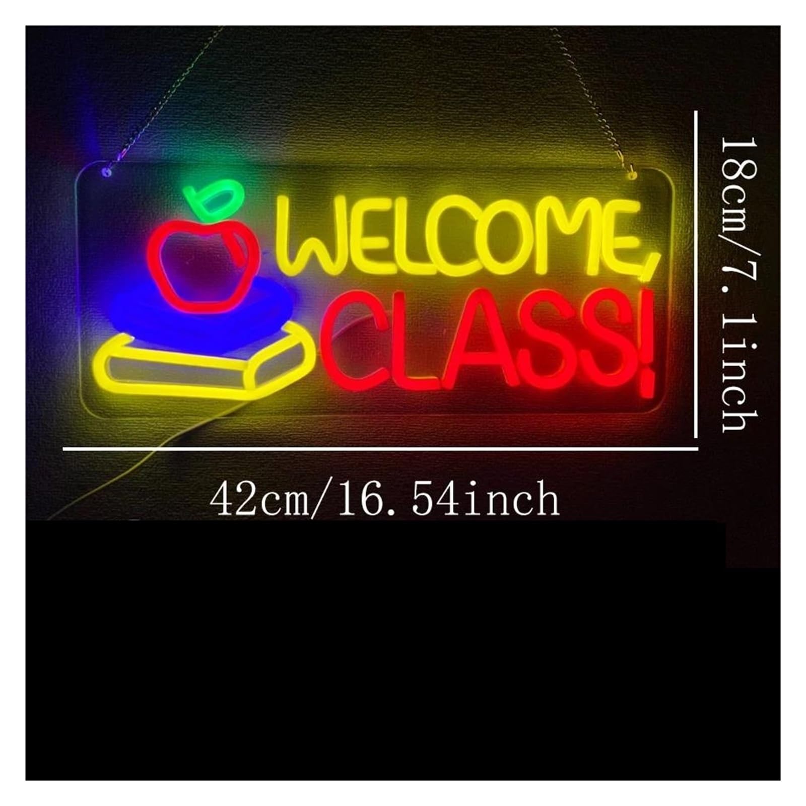 Insegna al per neon a LED Welcome Class utilizzata per l'ingresso del negozio, per il funzionamento e la decorazione murale club 18cmх42cm