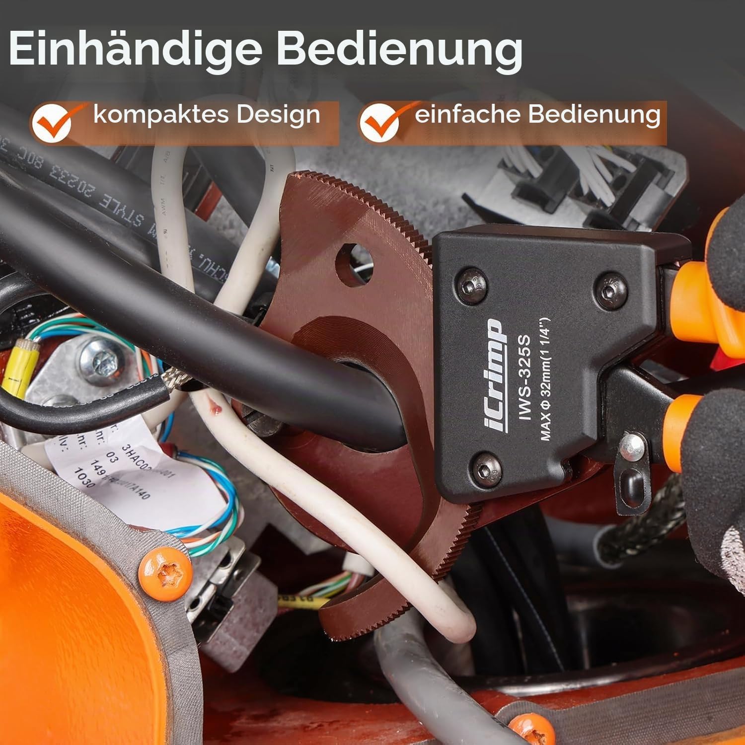 iCrimp IWS-325S Ratschen-Kabelschneider bis Ø32 mm