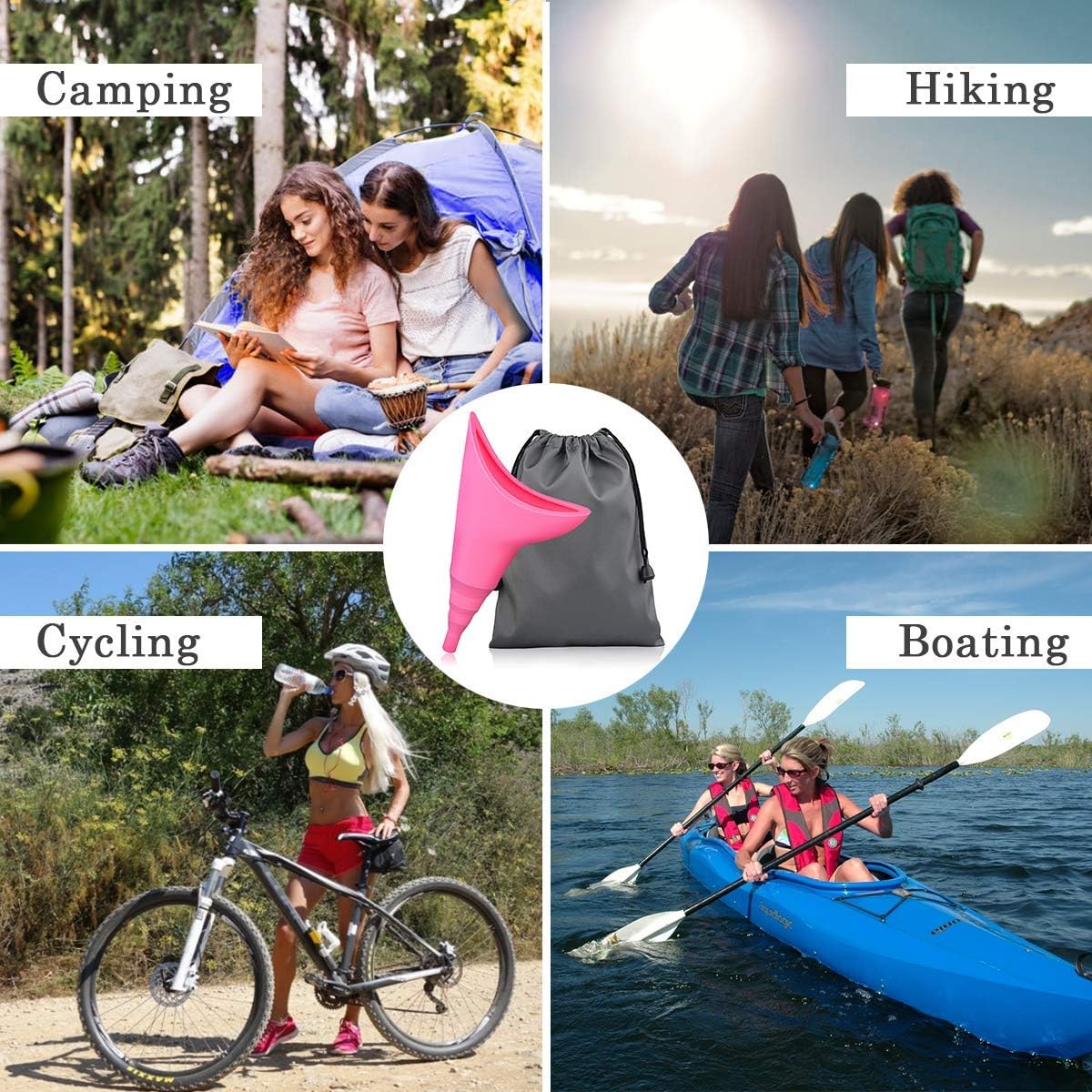 Flash Sale Female Urination Device, Reusable Silicone Female Urinal for Women Standing Up to Pee, Foolproof Portable Womens Pee Funnel for Travel, Festivals, Camping and More with Carry Bag