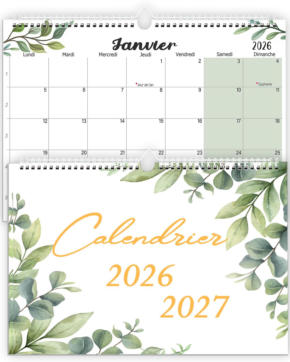 calendrier mural 2026 2027 a4