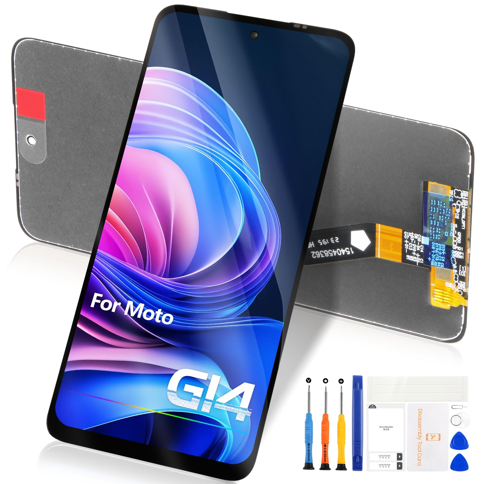 Reparo Schermo per Motorola Moto G14 / G54 LCD Display, per Moto G14 LCD Sostituzione dello Schermo per Moto G54 Touch Screen Digitizer Full Assembly con Strumenti XT-2341 XT2343-2 PAYF0010IN