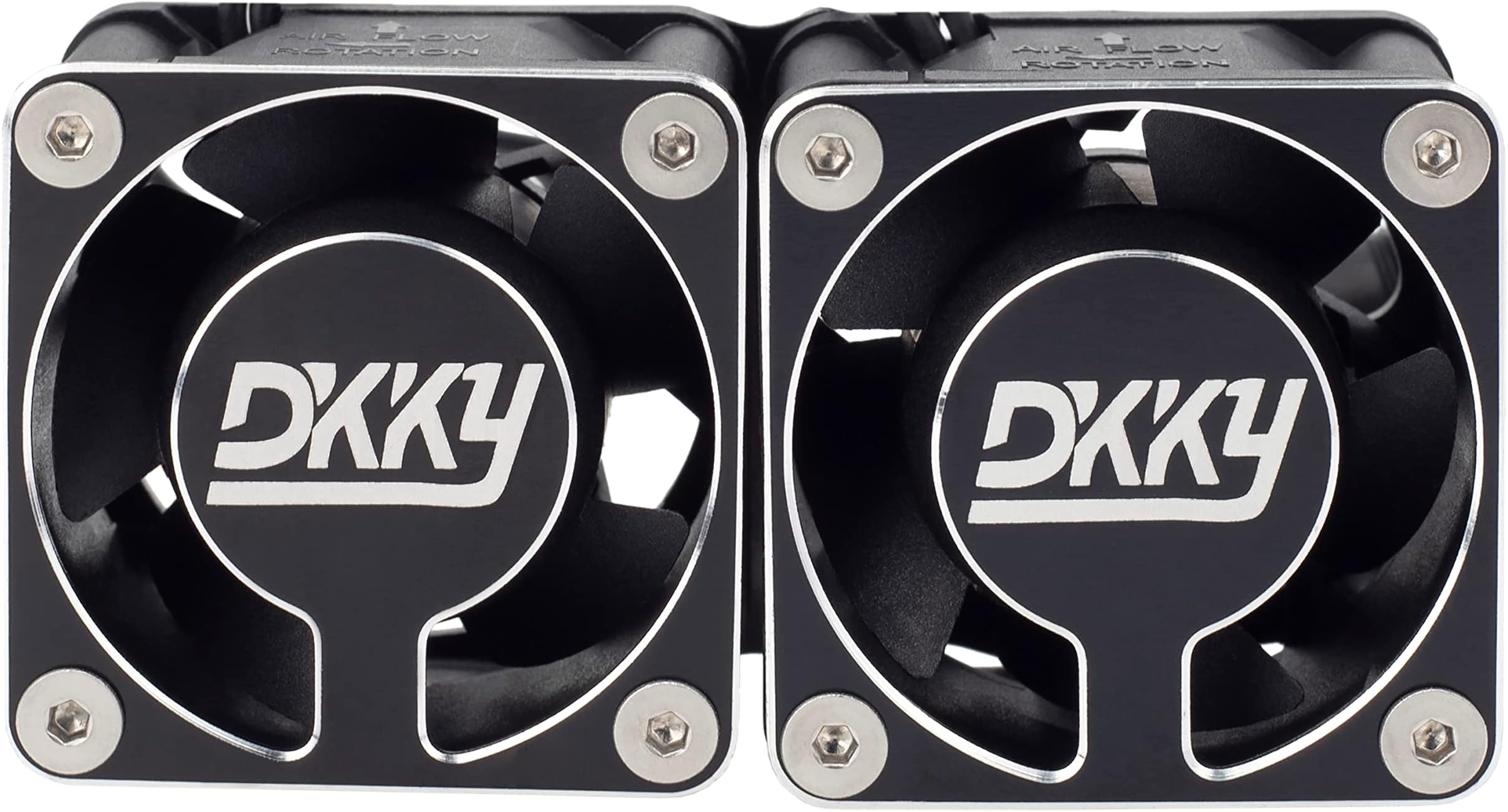 DKKY RC Motor Cooling Fan Heatsink 2Pcs DIY Kit for TRX4 ARRMA Axial 1/10 1/8 1/5 RC Model Car Upgrade Parts (Black)