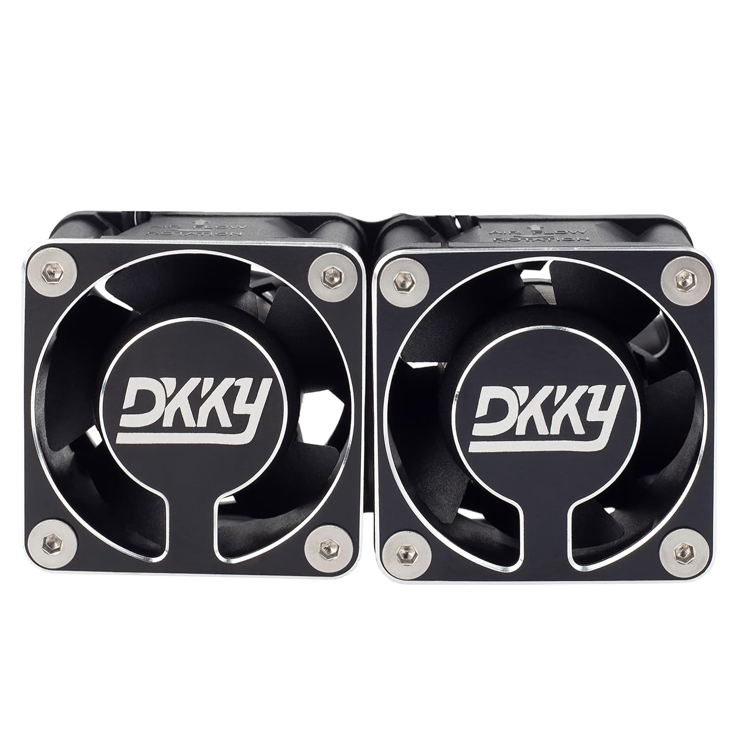 DKKY RC Motor Cooling Fan Heatsink 2Pcs DIY Kit for TRX4 ARRMA Axial 1/10 1/8 1/5 RC Model Car Upgrade Parts (Black)