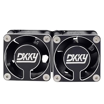 DKKY RC Motor Cooling Fan Heatsink 2Pcs DIY Kit for TRX4 ARRMA Axial 1/10 1/8 1/5 RC Model Car Upgrade Parts (Black)