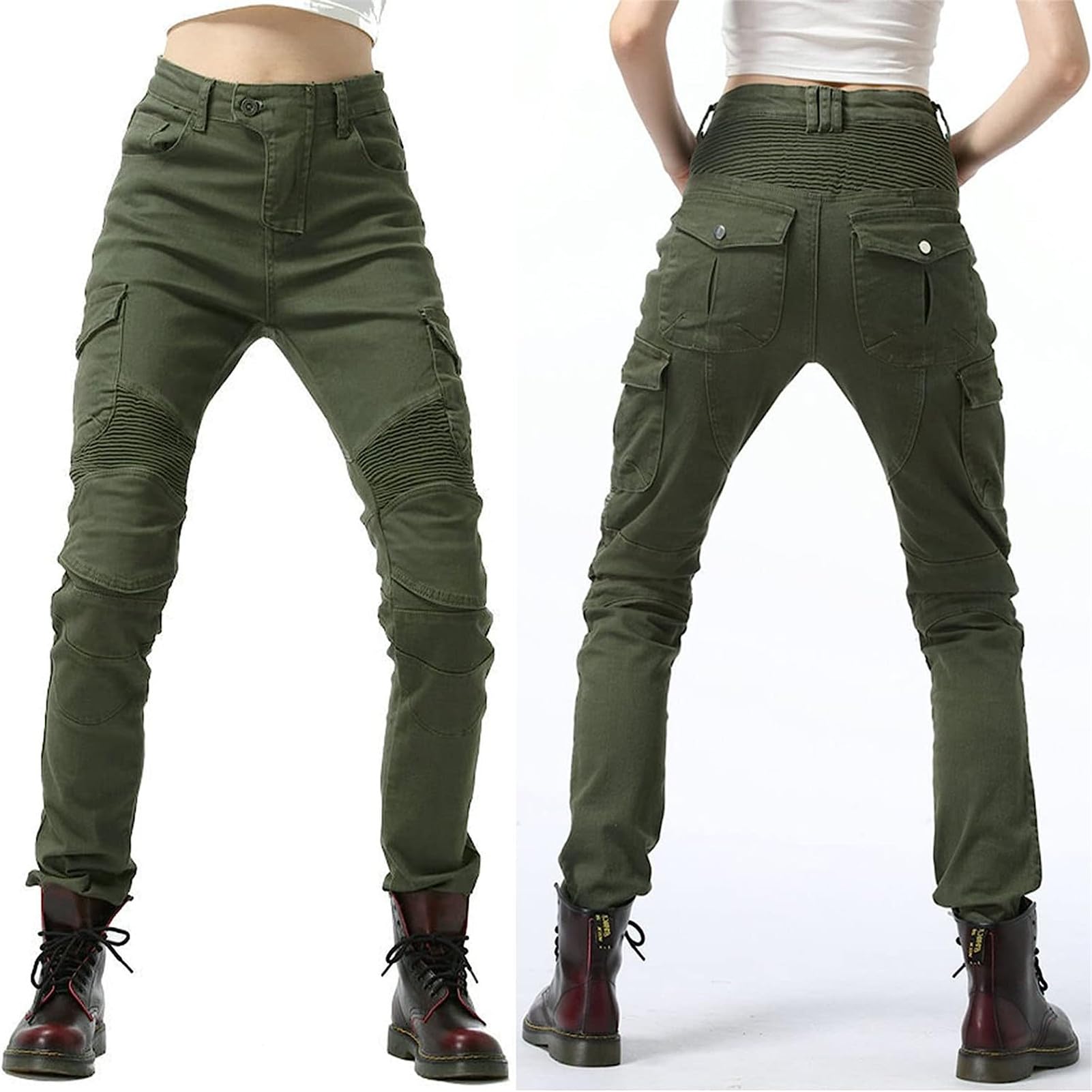 Jeans da Moto da Donna Pantaloni da Motociclista in Denim Impermeabili Protezione Impermeabile Pantaloni da Moto da Ciclismo Jeans da Motociclista Elasticizzati con 4 Protezioni