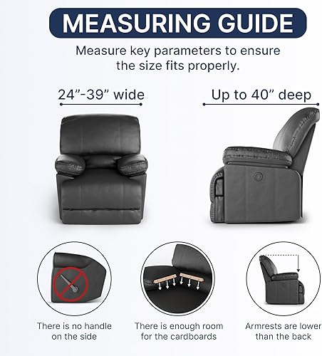 Miniatura 4 de PAULATO BY GA.I.CO. Funda para sillón reclinable, funda para silla reclinable, fundas estampadas, protector elástico de muebles de 1 pieza,