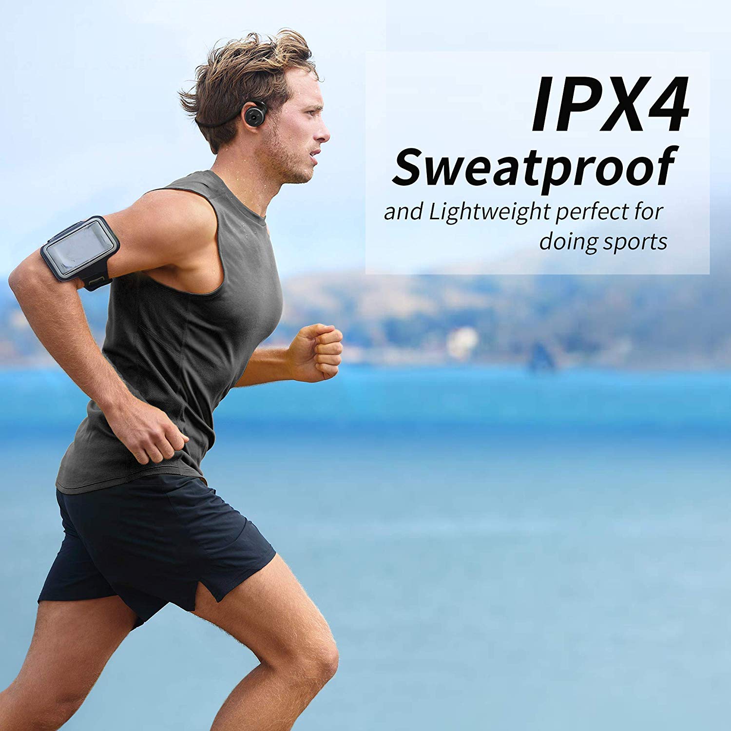 Kabellose Kopfhörer mit FM-Funktion, Bluetooth 5.0-Kopfhörer, Sport, schweißfest, Freisprechen, unterstützt TF-Karte, Stereo-Headsets, bequem, leicht, mit Mikrofon, kompatibel mit iPhone, And
