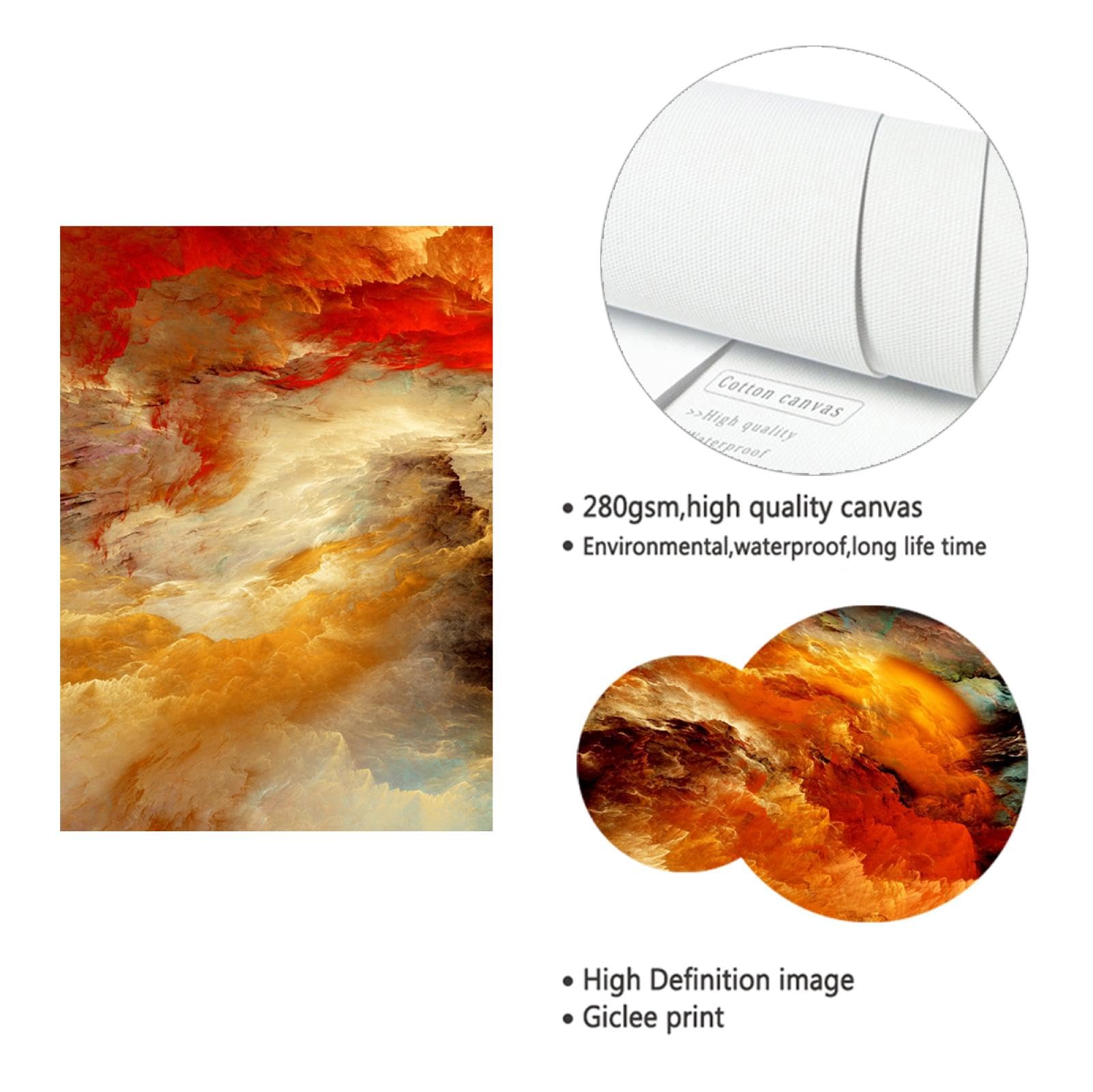 CHERHERART Abstrakcyjna Chmura Marzenie Sztuka Ścienna Drukowanie Płótno Nowoczesne Moda Oprawione Plakat Drukowanie Dekoracje Ścienne Do Apartamentu Domu Biura 55x85cm Wewnętrzna Rama