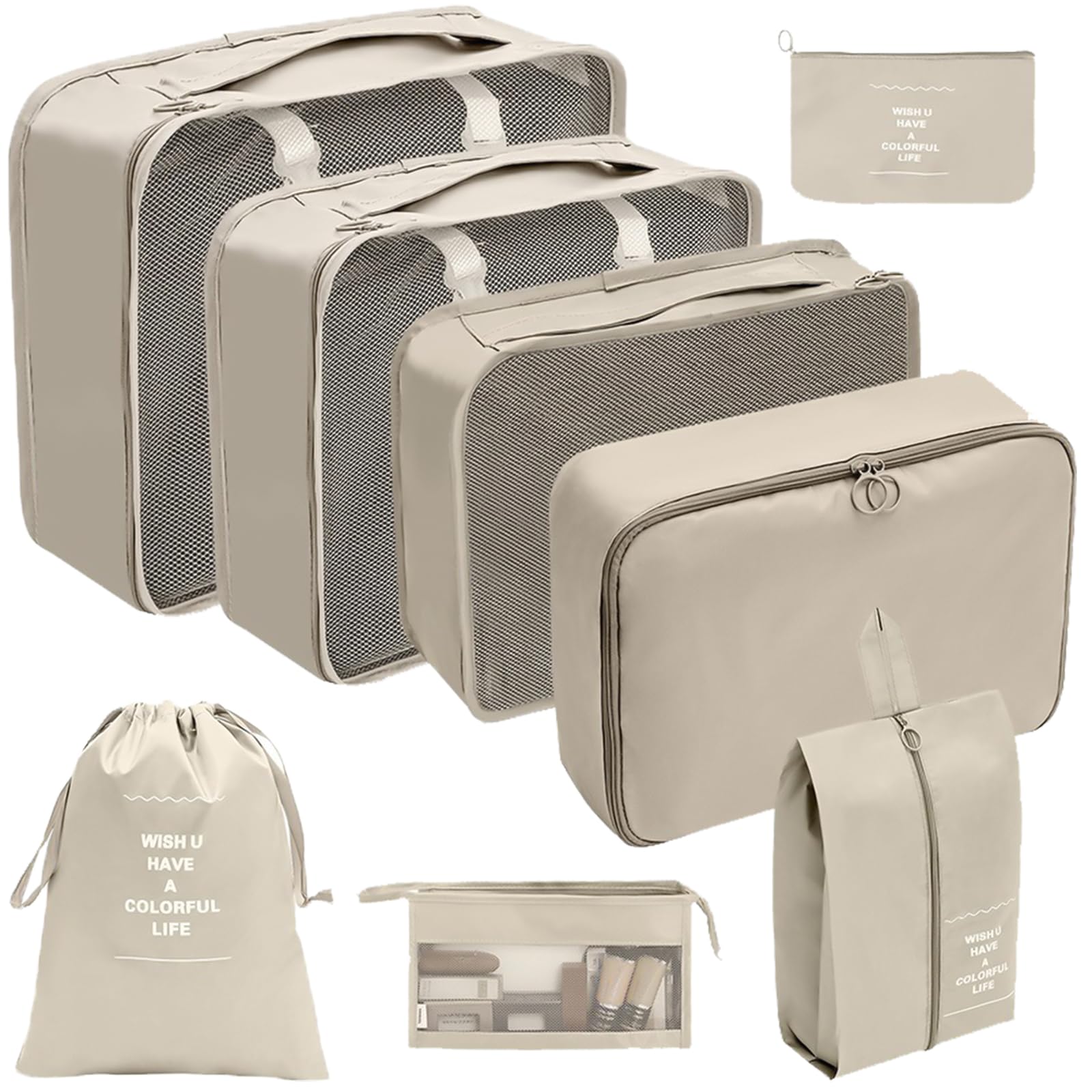 8x / Set Tavel Packing Cubes Waterproof Suitcase Organiser Small Travel Luggage Packing Organisers