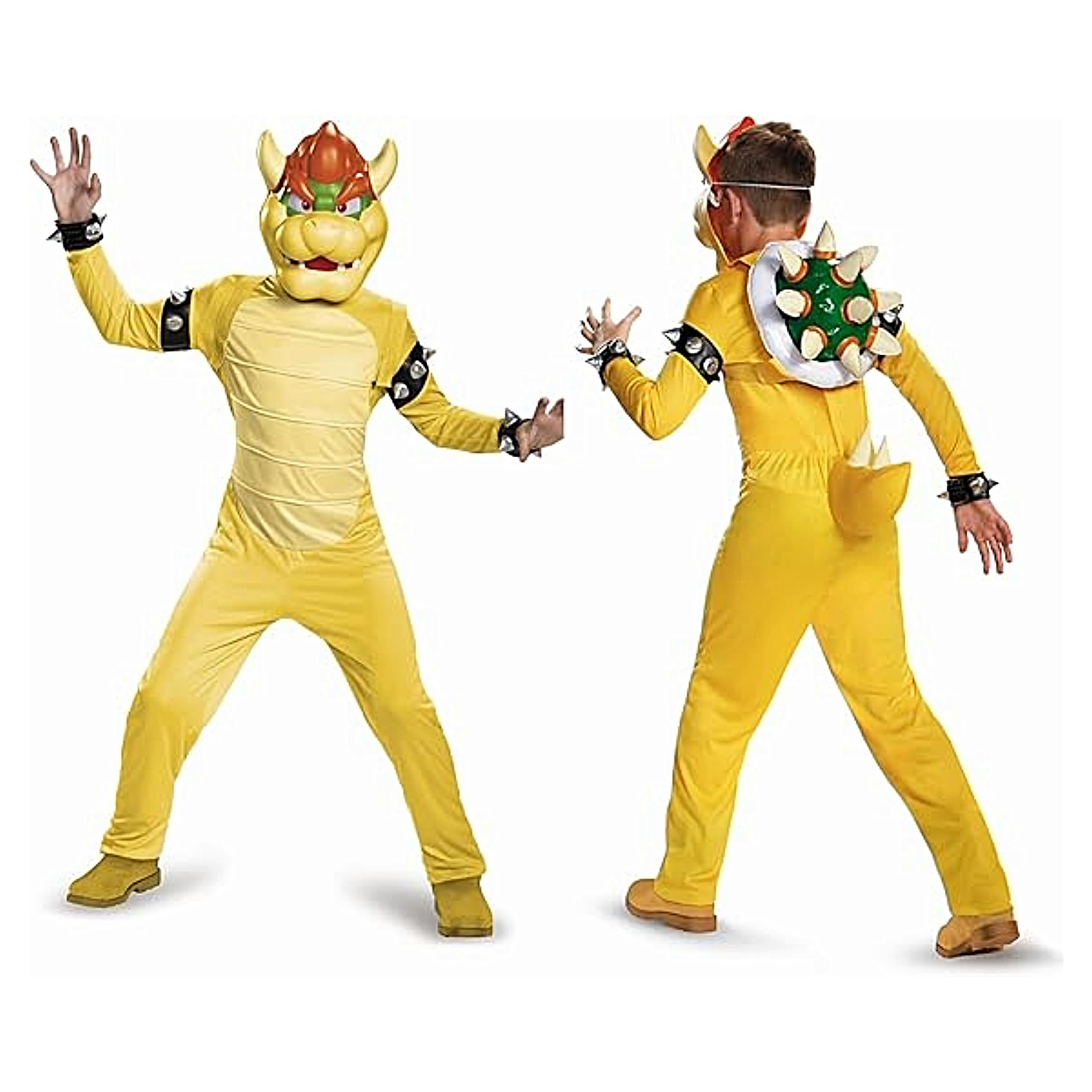 Nintendo Super Mario Bowser fantazyjny strój dla dzieci, oficjalne Nintendo od Disguise, zawiera kombinezon z ogonem, maską Bowser i nadmuchiwaną muszlą, dla 7-8 i 10-12 lat