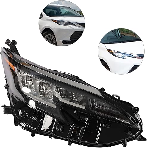 Miniatura 3 de CNCEST Faro delantero derecho LED para Sienna LE XLE 2021 2022 21 22 - Carcasa negra  Ajuste directo - Lado delantero derecho del pasajero
