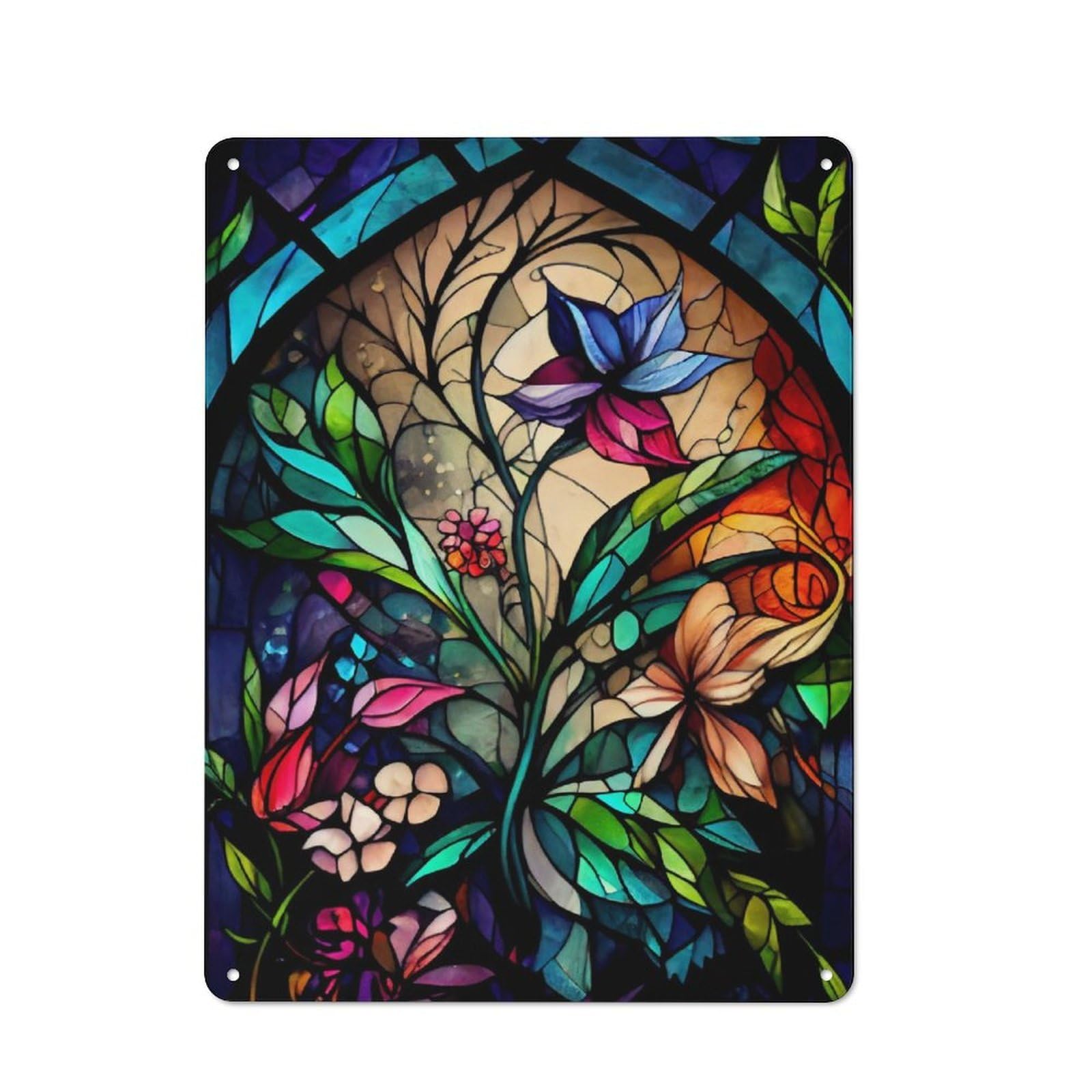 Junmoney The Flower Vintage Tin Sign 40X30cm With For Garage Wall, Suited To People Furnishing A Garage