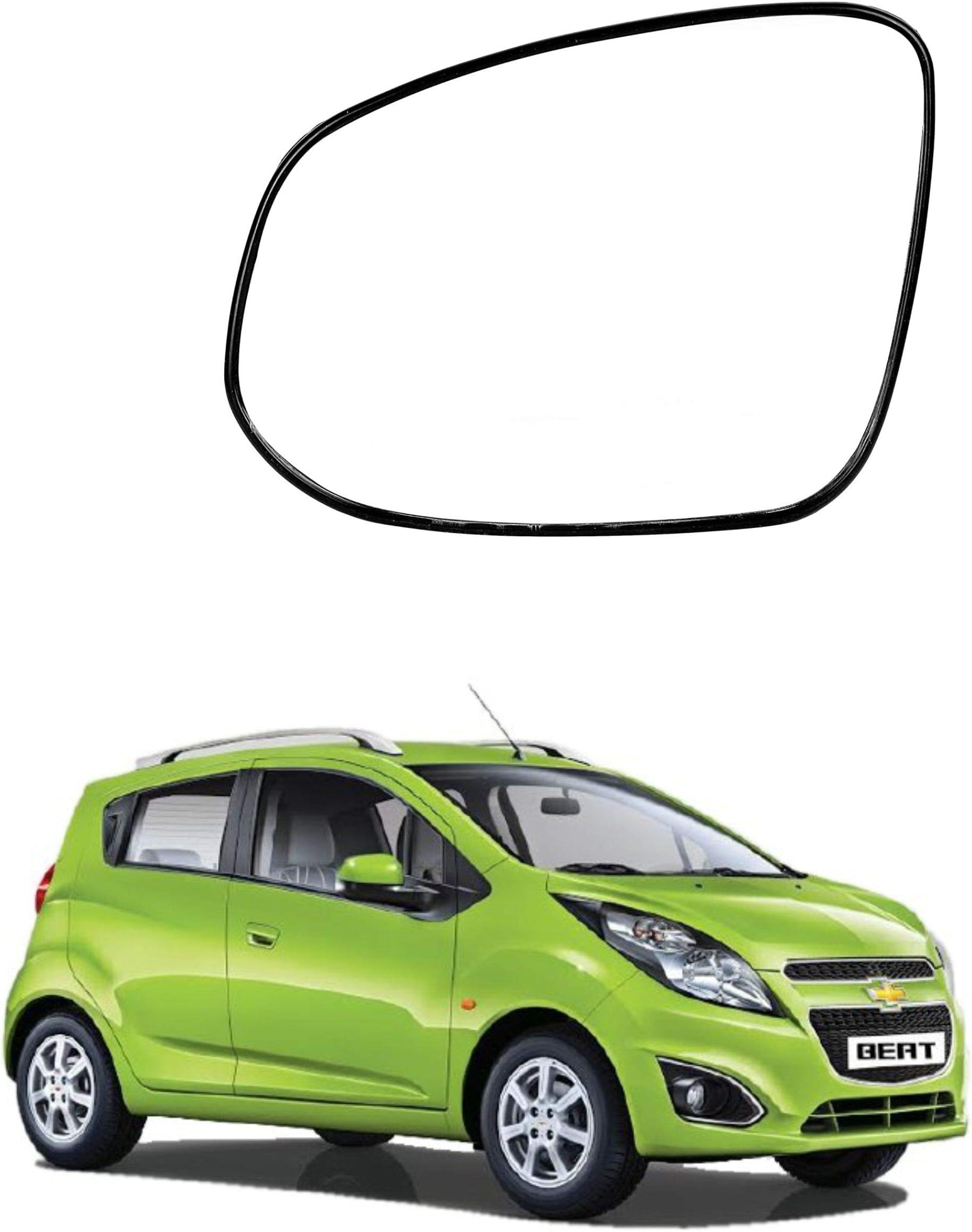 Left/Passenger Side Rear View Mirror Glass Compatible for Chevrolet Beat (2009-2017)