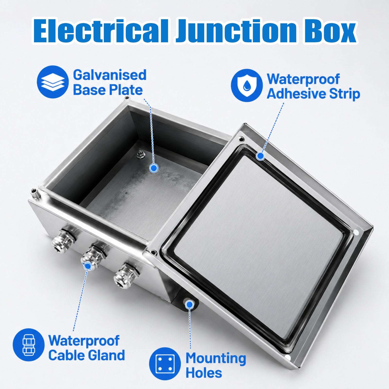 Caja Electrica Exterior Gabinete De Red para Exteriores, Caja Metálica Impermeable para Proyectos Electrónicos con Orejas De Montaje Fijas, Envolvente Eléctrica.(15x15x10cm/5.9x5.9x3.9in)