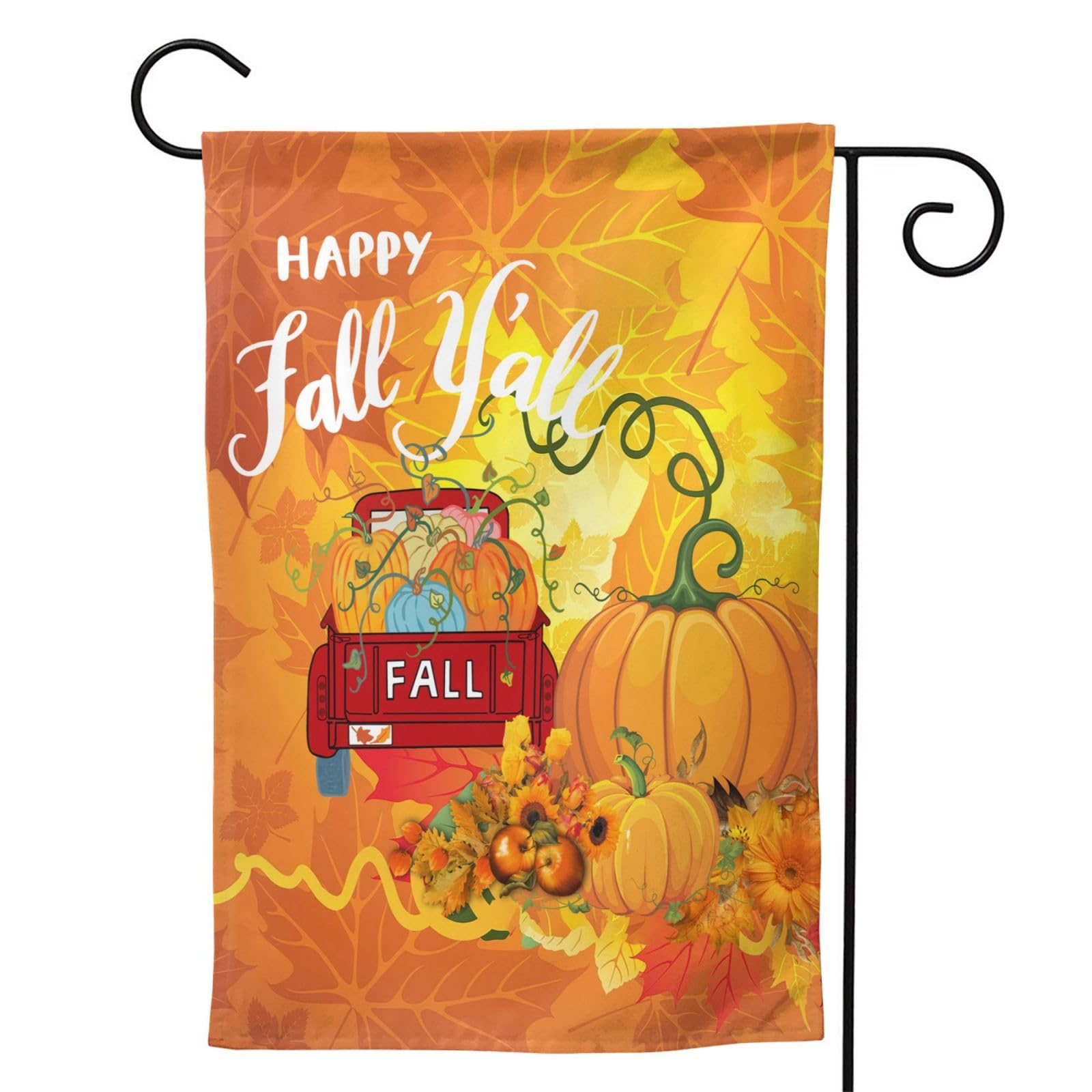 Wizfuyq Happy Fall Autumn Pumpkin Graden Flag 12x18 Inch Outdoor Decor Yard Fall Car Garden Wall Flags For Outside Banner Decoration Home Party, Colour2