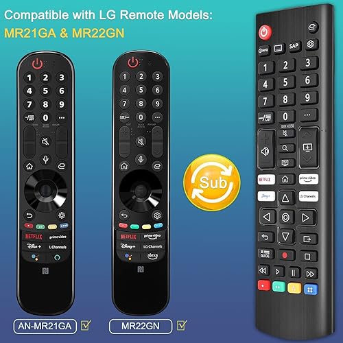 Miniatura 5 de Mando a distancia universal de TV para LG TV + funda para control remoto de brillo nocturno, repuesto para control remoto LG compatible con todos