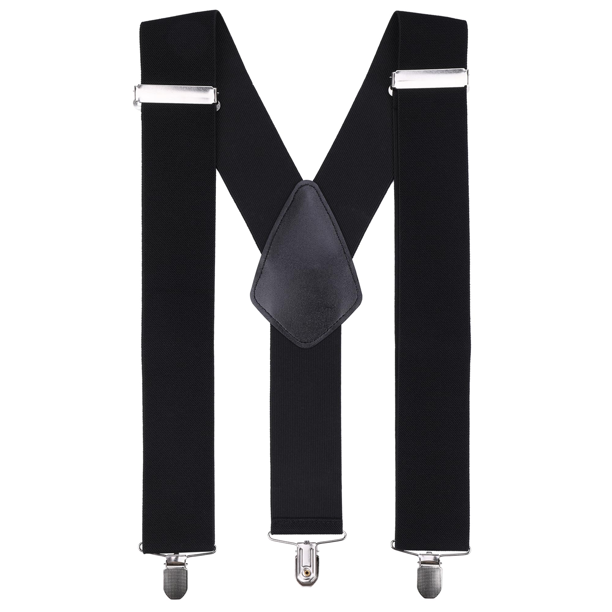 Trimming Shop Unisex Heavy-Duty 3 x Clip-On Braces 50mm Y Back Suspenders Adjustable Non-Slip Locking One Size for Trousers Tuxedo Casual Formal Fashion Accessory