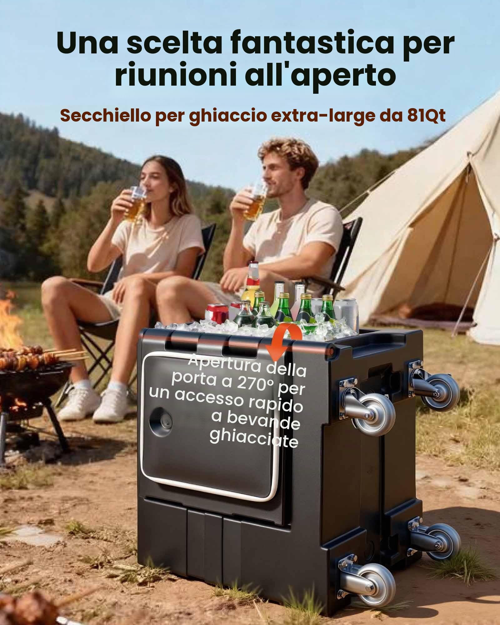 VEVOR Contenitore Riscaldato per Alimenti Ristorazione 75L, Contenitore per Alimenti con Doppie Fibbie Maniglie, Contenitore Isolato per Trasporto Alimenti per Ristorante Catering Eventi Feste, Nero