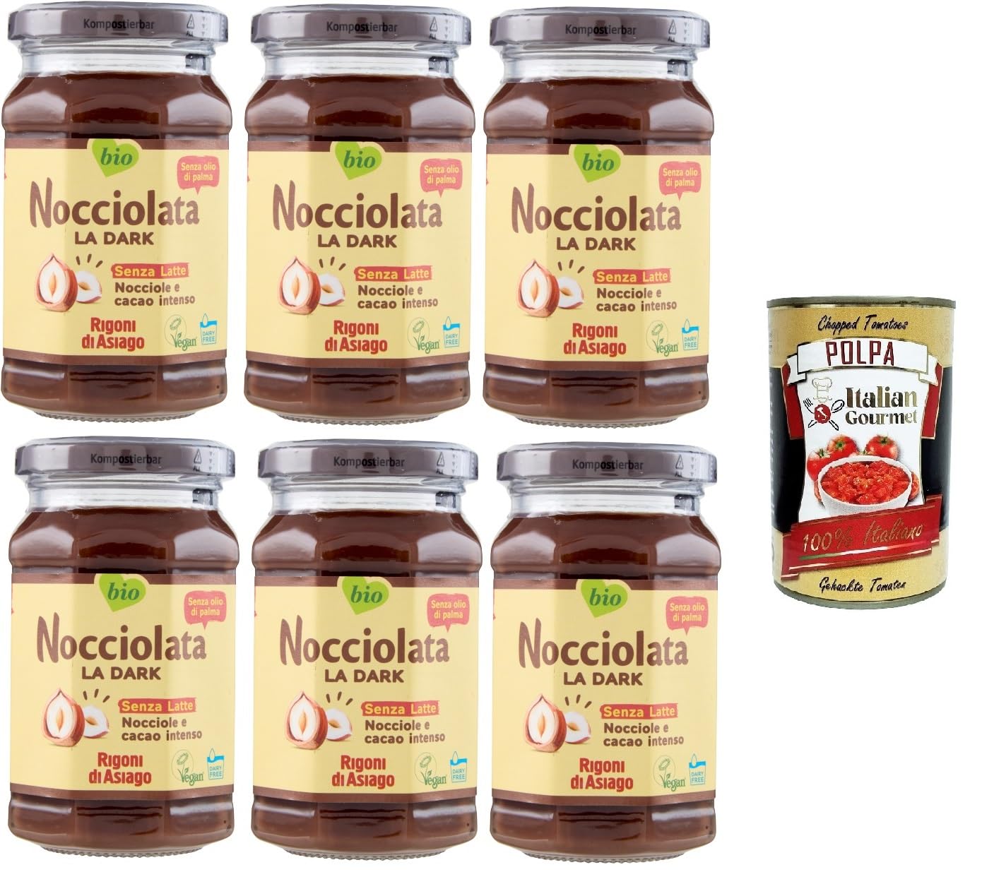 Italian Gourmet Nocciolata La Dark crema spalmabile vegan dunkel 6 x 250g