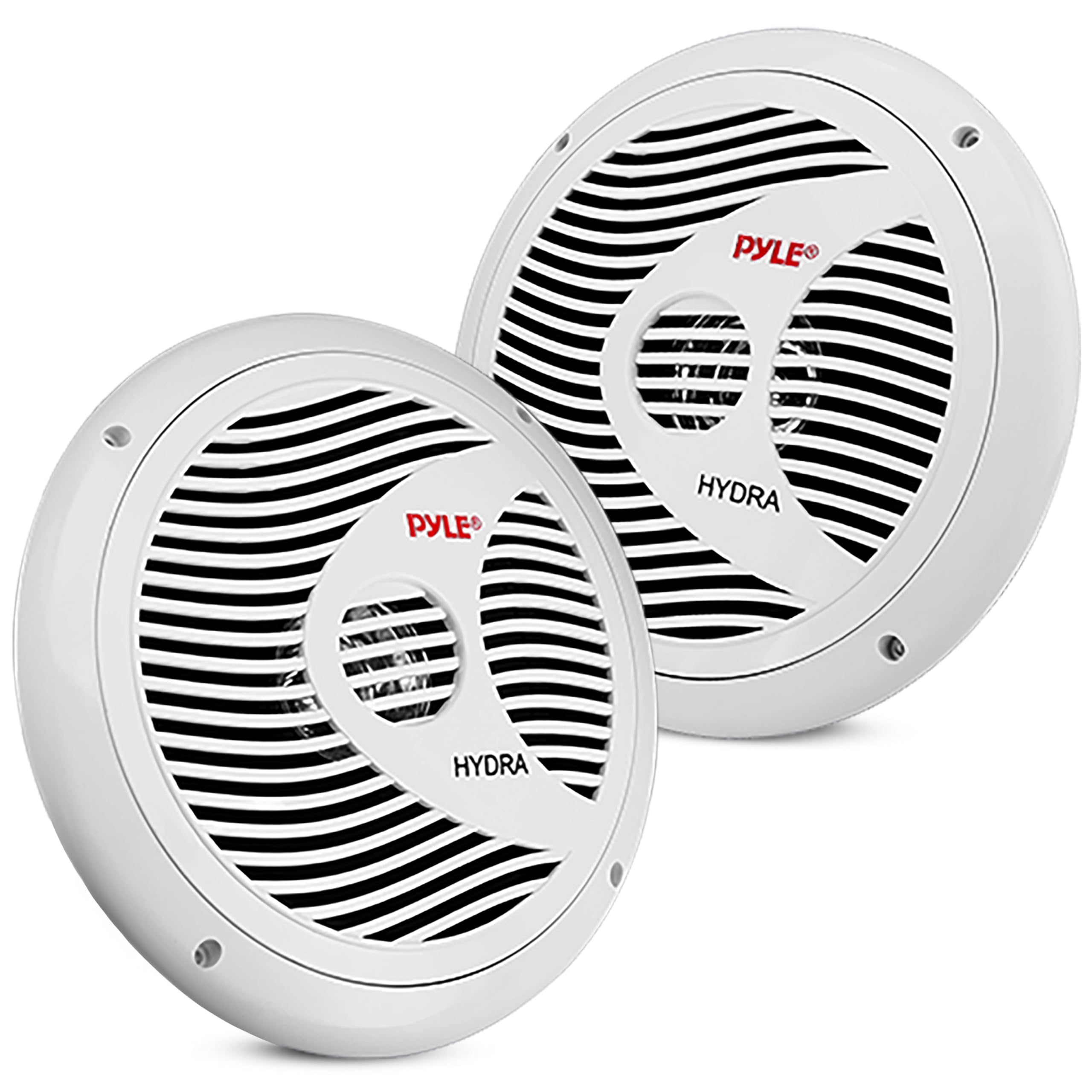 Pyle 2-Way Marine Speakers – 150W Waterproof Outdoor Boat Speakers, 17cm Dual Stereo System, Weather-Resistant, Low-Profile Design, 1 Pair (White)