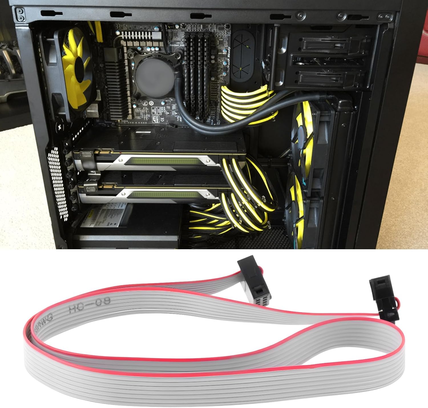 Create idea 4 Pcs 8pin IDC Flat Ribbon Cable Cable Length 50cm Pitch 2.54mm With Pin Header 28AWG