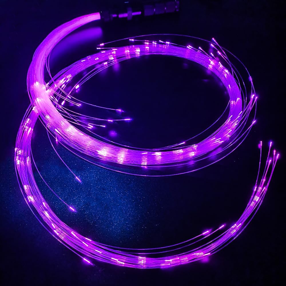 LED Fiber Optic Whip Super Bright Light 40 Color Effect Mode- 360° Swivel Pixel Rave Whip Rave Accessories (5.8Ft)