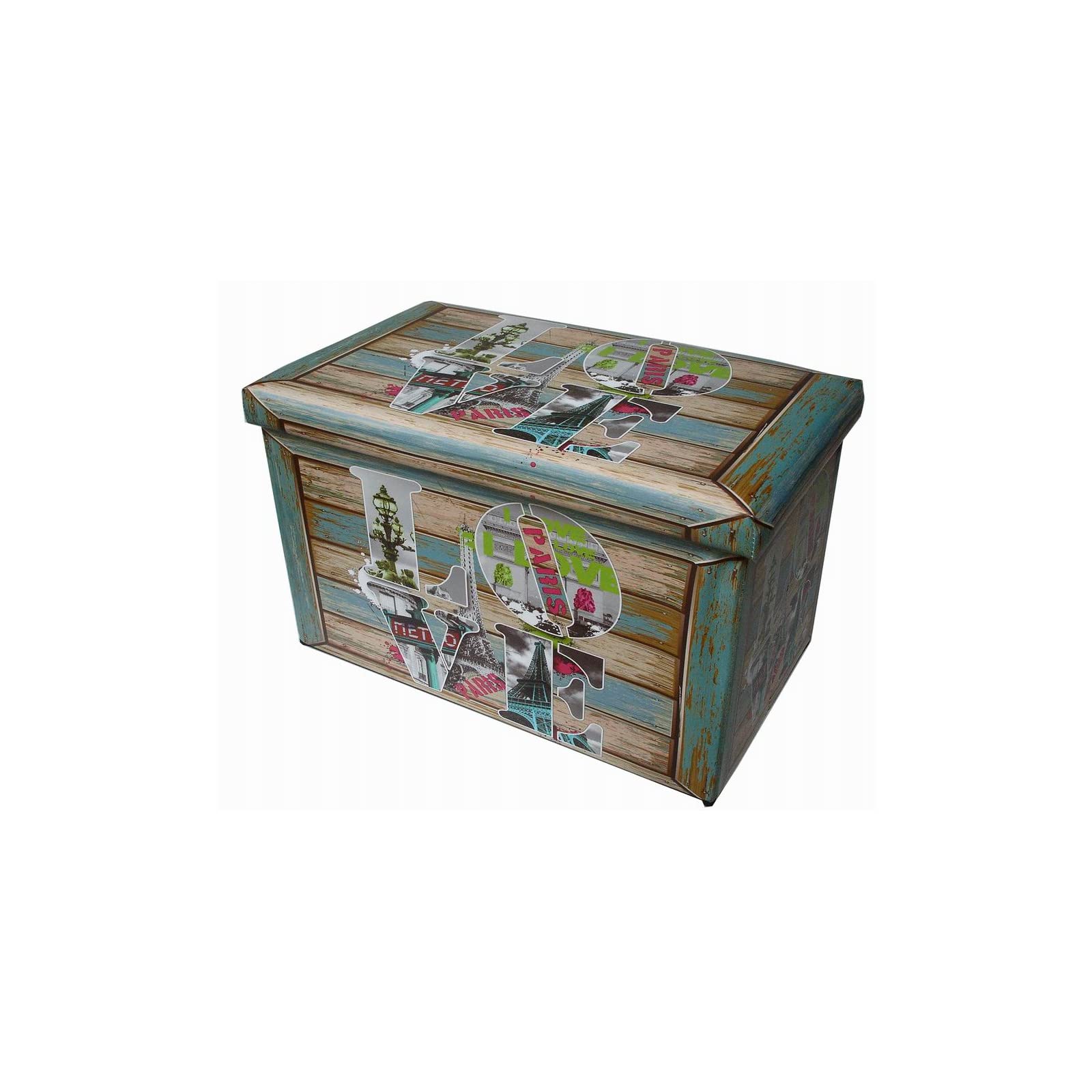 Biscottini Puf contenedor para niños y adultos 60 x 35 x 35 cm | Cajas de almacenamiento con tapa | Puf contenedor cuadrado con decoraciones