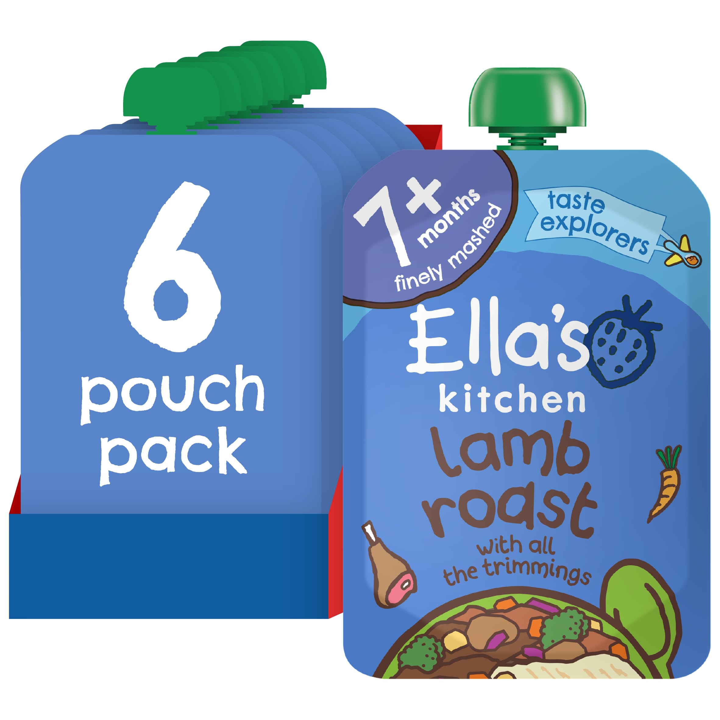 Ella's Kitchen, Stage 2 from 7 Months Organic Lovely Lamb Roast Dinner with all the Trimmings ,130 g , (Pack of 6)