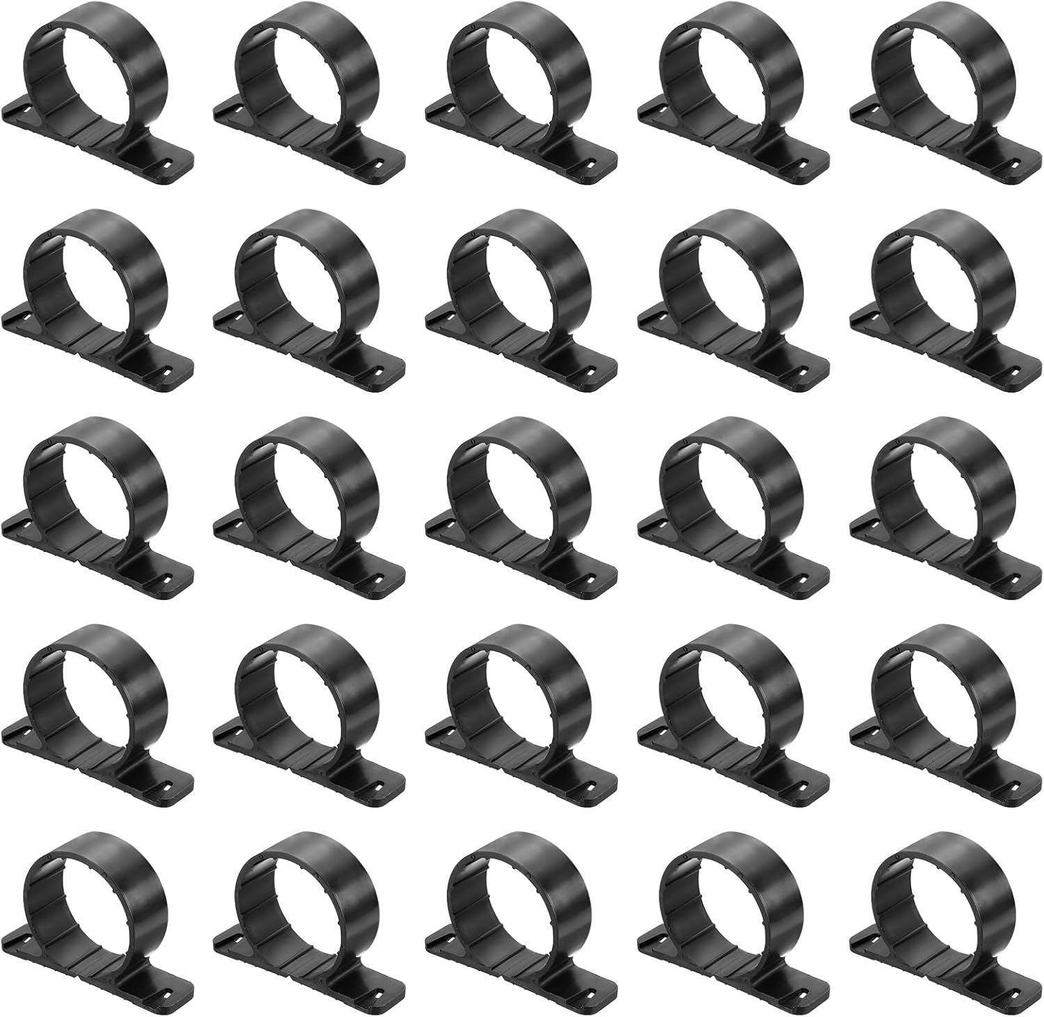 PATIKIL Suspension Pipe Clamps 1-1/4 Inch, 25 Pack Standard Tubing Supports for Pex Copper CPVC Pipe, Black