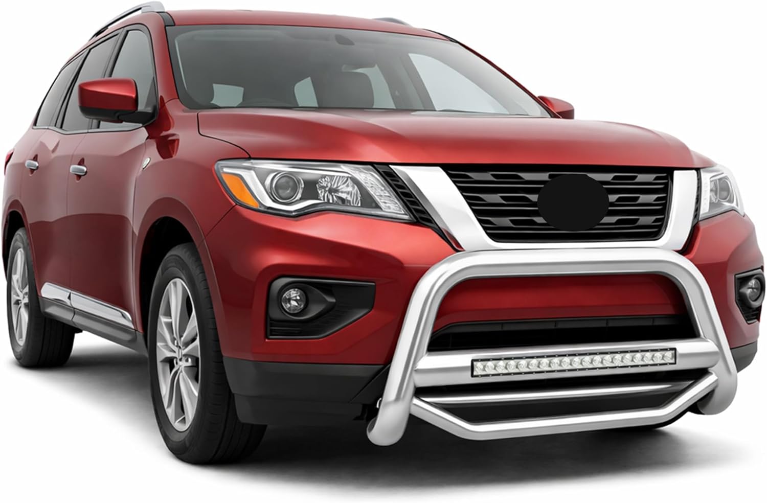 Black Horse MAX Beacon Bull Bar No Skid Plate Stainless Steel Compatible with 2013-2021 Nissan Pathfinder-MAB-NIA1802S