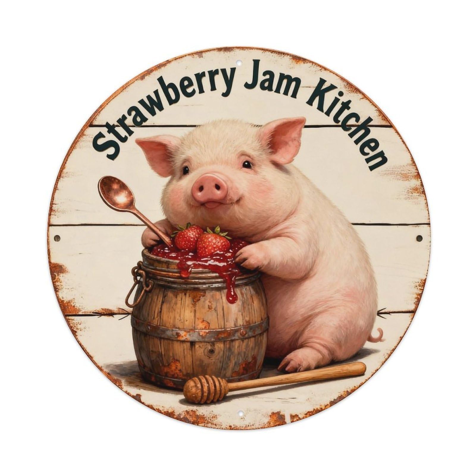 Strawberry Jam Kitchen Sign Metal Tin Sign Plaque