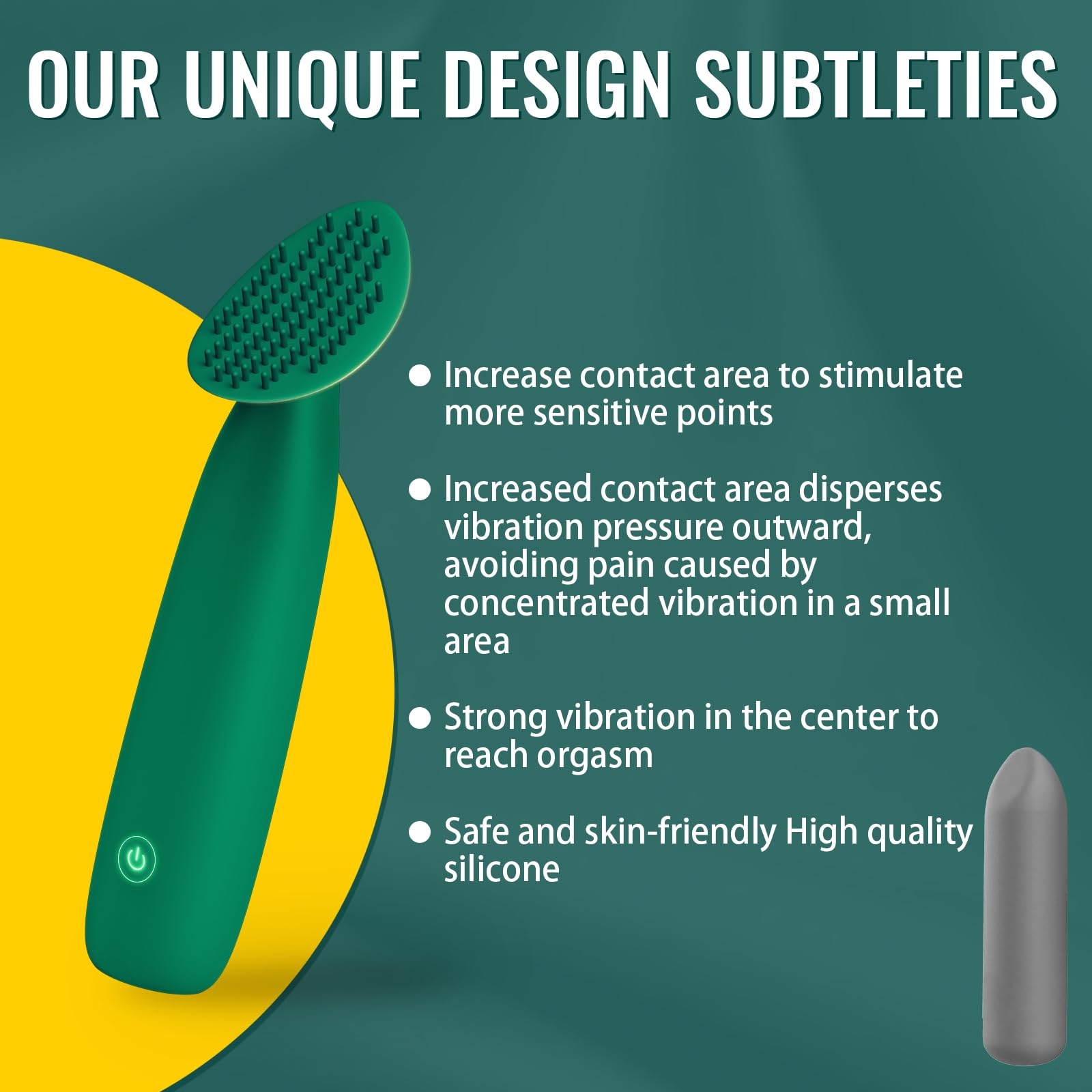 Adult Sex Toys for Women, Vibrator Wand Couples Sex Toys for Men Penis Women Vulva Clitoral Stimulator, Mini Bullet Vibrators with 10 Vibration Modes, Female Male Sexual Pleasure Tools (): Green