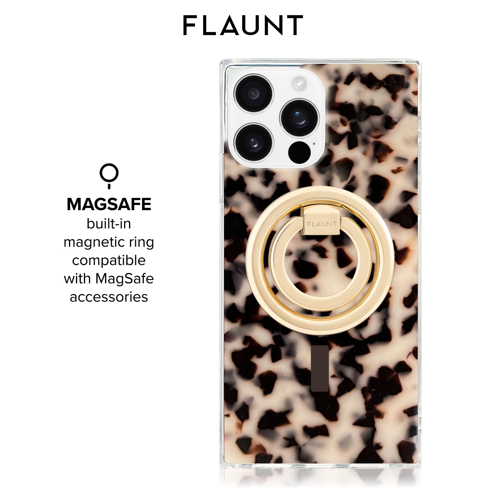 Flaunt Kwadratowe etui ochronne, kompatybilne z iPhone 16 Pro Max, kompatybilne z MagSafe i bezprzewodowym ładowaniem, testowane upadkowo i odporne na wstrząsy, oficjalne kwadratowe etui na telefon