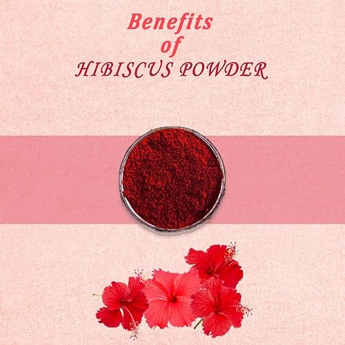 Miniatura 6 de Generic Hibiscus Flower Powder Paquete de pelo, paquete de cara, comer (Gudhal ka Phool, Mandaram, Gongura, Mandaram, Arhul) -3.53 oz