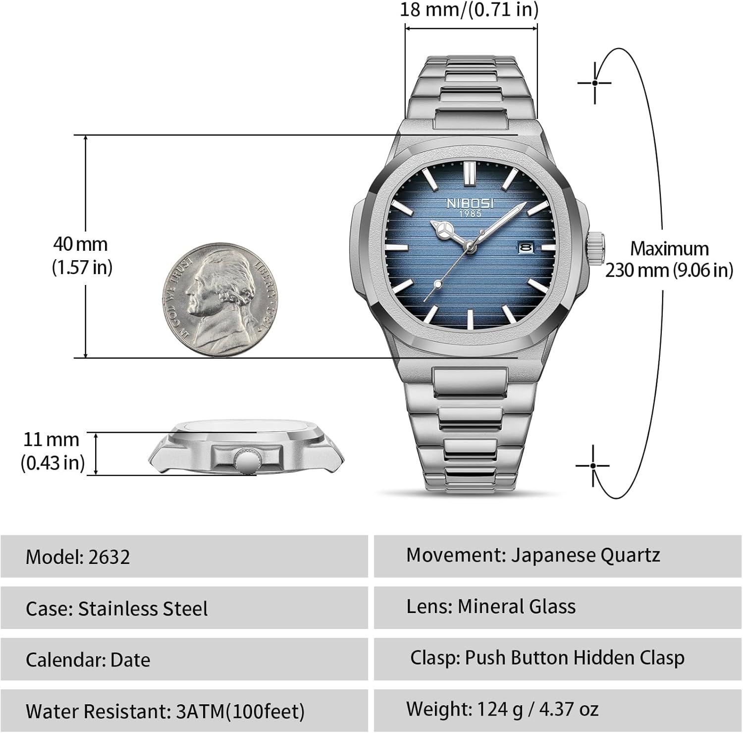 NIBOSI Men Watches Analog Quartz Stainless Steel Military Watches for Men Waterproof Business Classic Wrist Watch with Date - Image 3