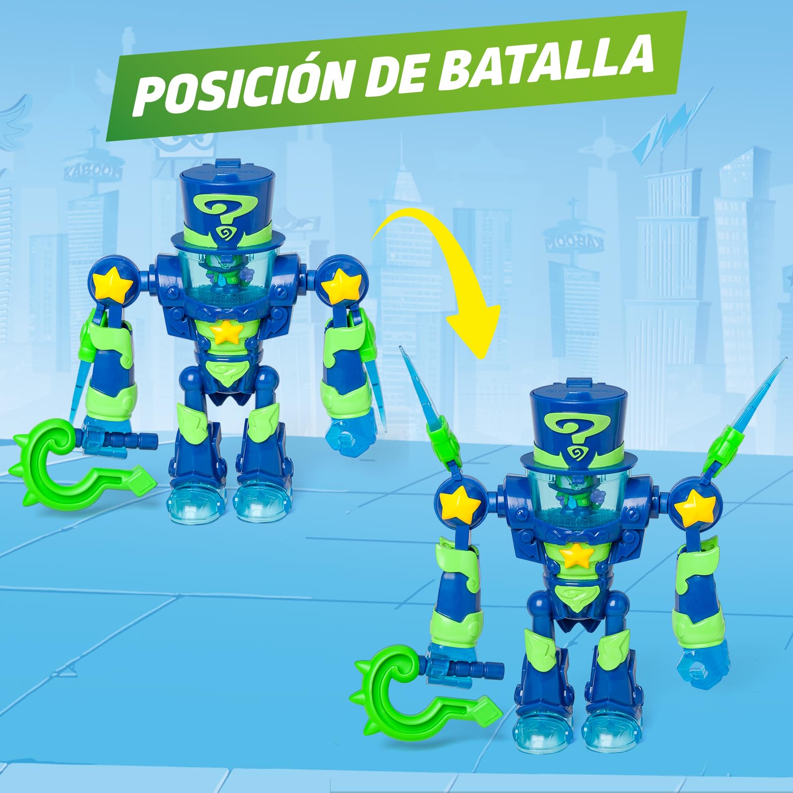 SUPERTHINGS – Ultra Striker Enigma. Robot Ultra Striker de Enigma de la Serie de TV “SuperThings Kazoom Power”. Contiene 1 Ultra Striker Robot, 1 Enigma Exclusivo, 1 Accesorio