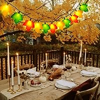 Vista 7 de Cadena de hojas de arce de otoño, luces de otoño para exteriores de 8.5 pies con 10 luces LED multicolor de hojas de arce enchufables, tira de luces