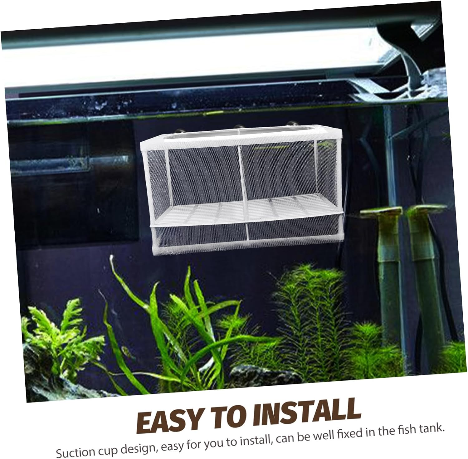 balacoo Aquarium Accessories 2Pcs Fish Breeding Box Fish Box Aquarium Hatchery Incubator Divider Box with Suction Cups for Shrimp Clownfish Guppy White